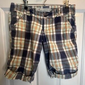 Hollister Blue and White Cargo Shorts